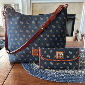 Dooney & Bourke Gretta Hobo shoulder bag and matching clutch wallet